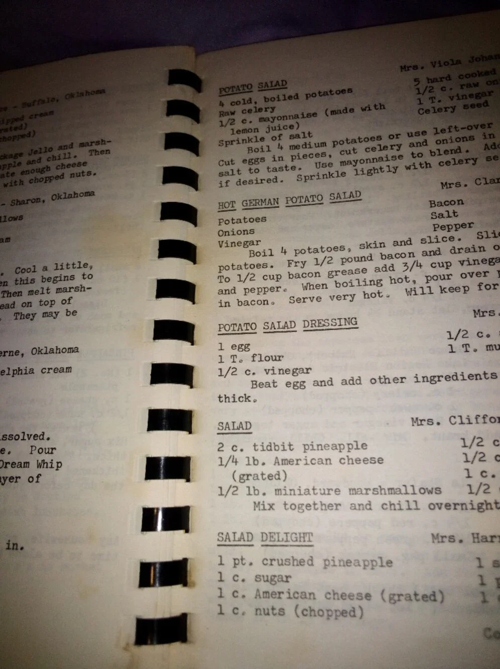 1970 Woodward Oklahoma Cook Book